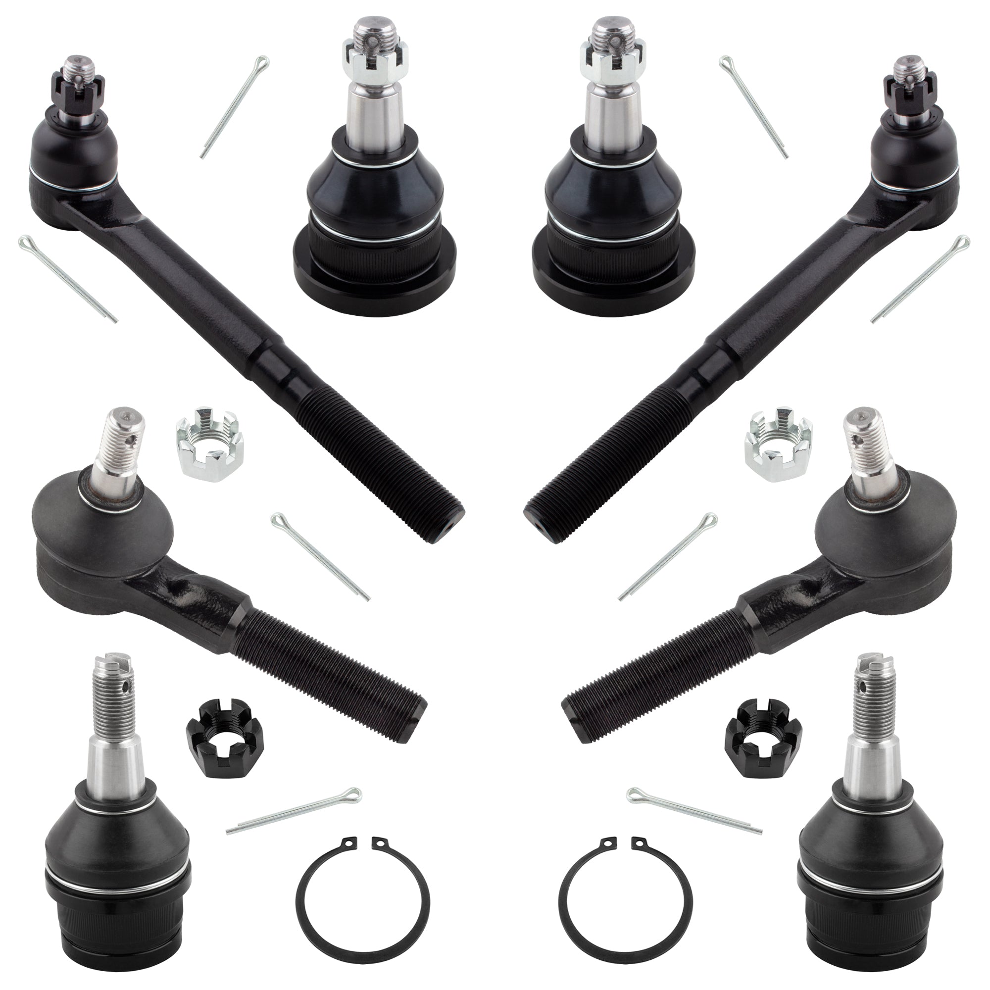 BOXI 8pc Front Upper Lower Ball Joints Inner Outer Tierods Fit for Dodge Ram 1500 1997 1998 1999
