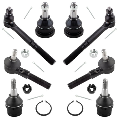 BOXI 8pc Front Upper Lower Ball Joints Inner Outer Tierods Fit for Dodge Ram 1500 1997 1998 1999