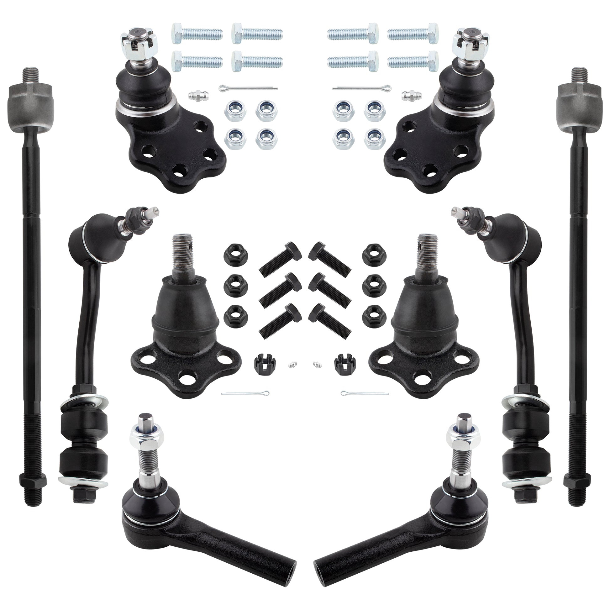 BOXI 10pc Front Upper Lower Ball Joints Sway Bars Inner Outer Tierods Fit for Dodge Dakota 2000-2004