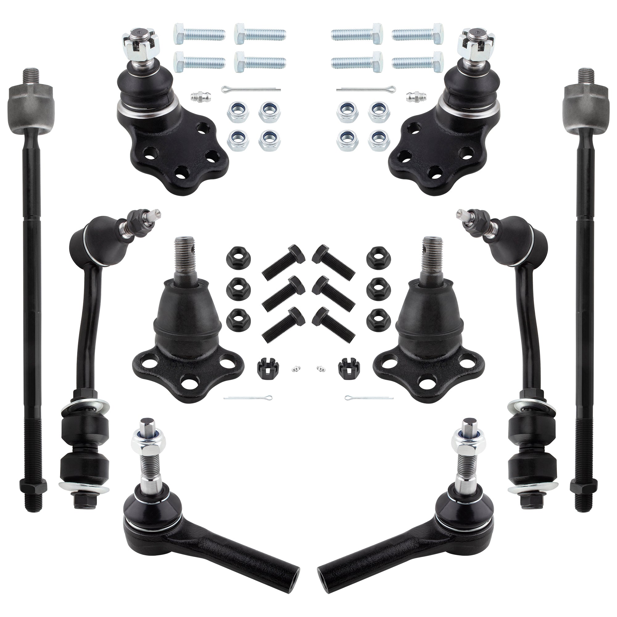 BOXI 10pc Front Upper Lower Ball Joints Sway Bars Inner Outer Tierods Fit for Dodge Dakota 2000-2004