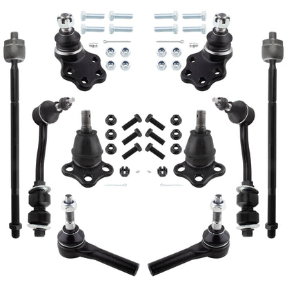 BOXI 10pc Front Upper Lower Ball Joints Sway Bars Inner Outer Tierods Fit for Dodge Dakota 2000-2004