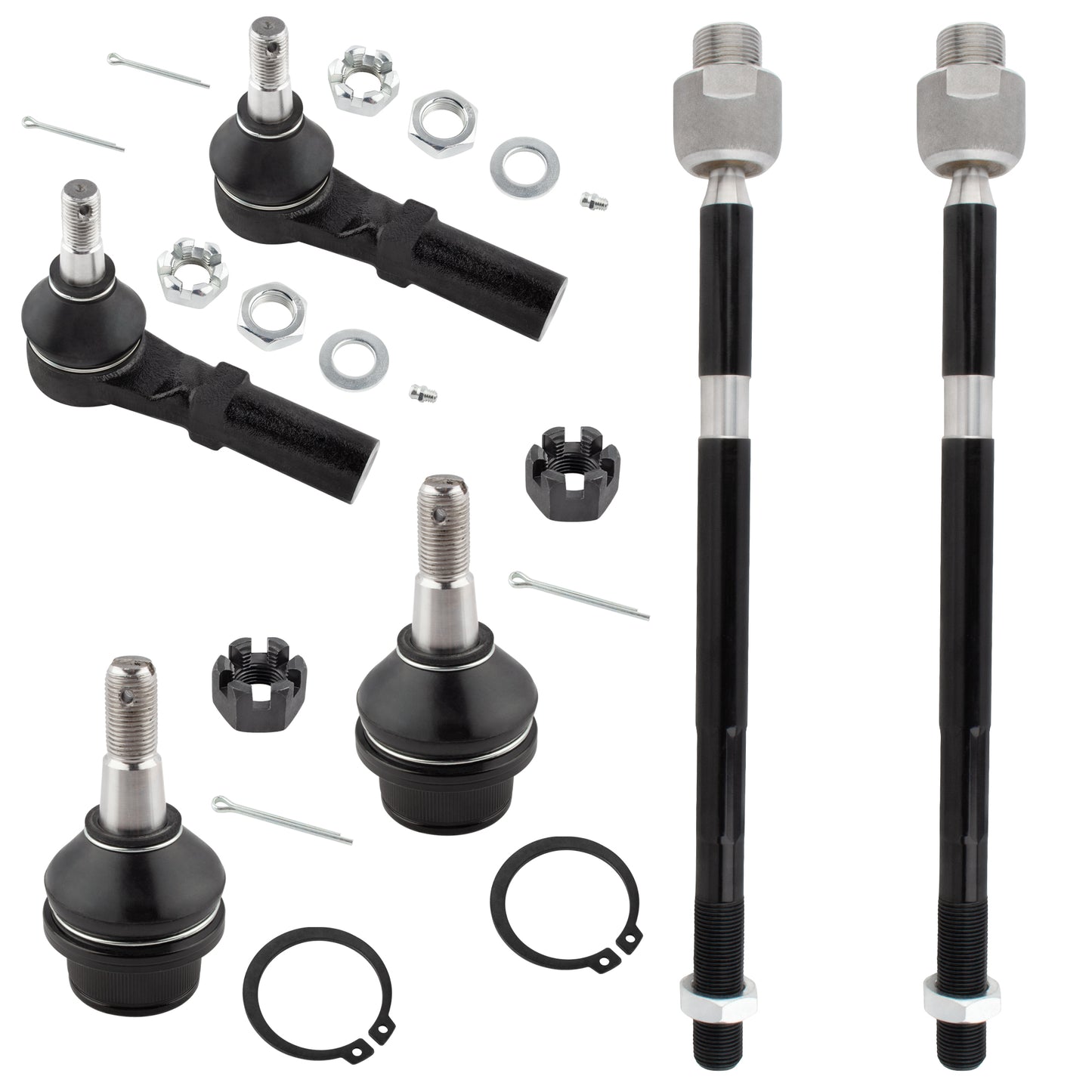 BOXI 6pc Front Tie Rod & Ball Joint Suspension Kit Fits for Dodge Ram 1500 2002 2003 2004 2005