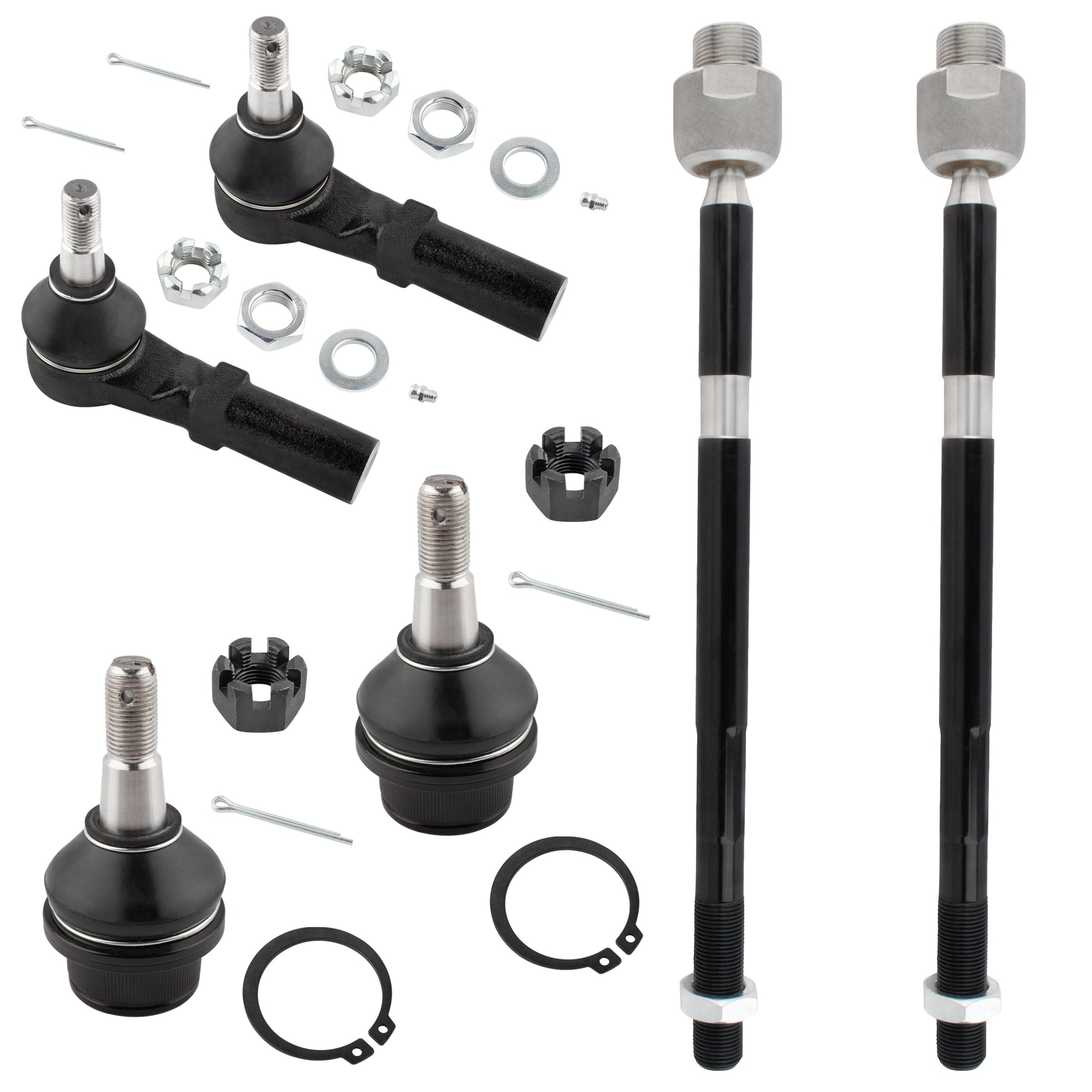 BOXI 6pc Front Tie Rod & Ball Joint Suspension Kit Fits for Dodge Ram 1500 2002 2003 2004 2005