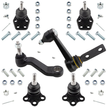 BOXI 6pc Front Upper Lower Ball Joints + Idler Arm + Pitman Arm Fit for Dodge Ram 1500 2000-2001