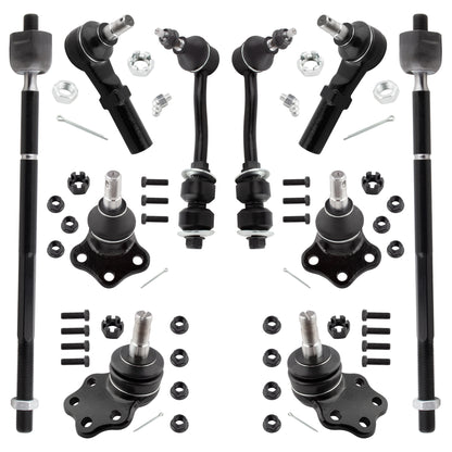 BOXI 10pc Front Sway Bars + Lower Ball Joints + Inner Outer Tie Rods Suspension Kit Fits for Dodge