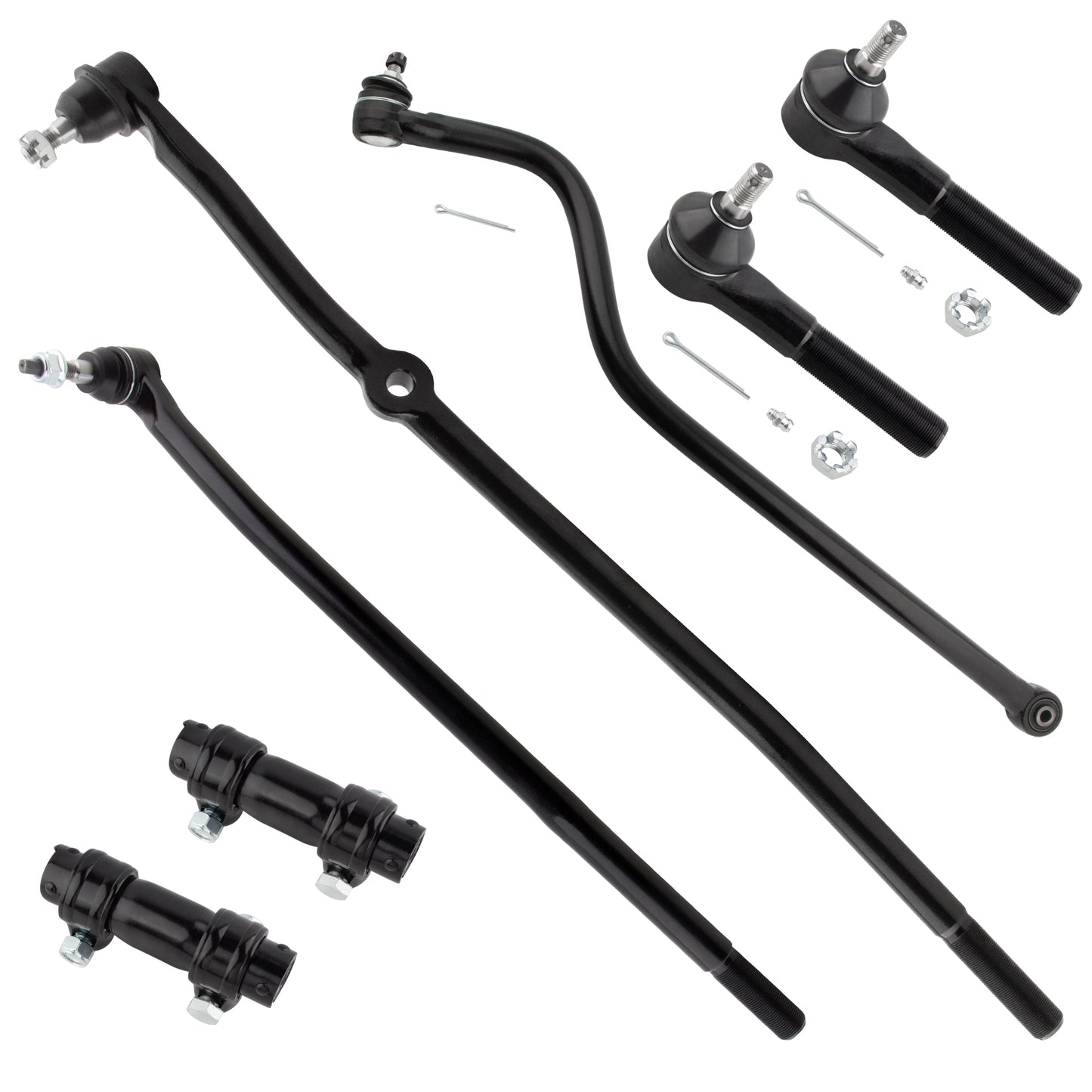 BOXI 7pc Front Inner and Outer Tie Rod Track Bar Drag Link Kit Fits for Dodge Ram 1500