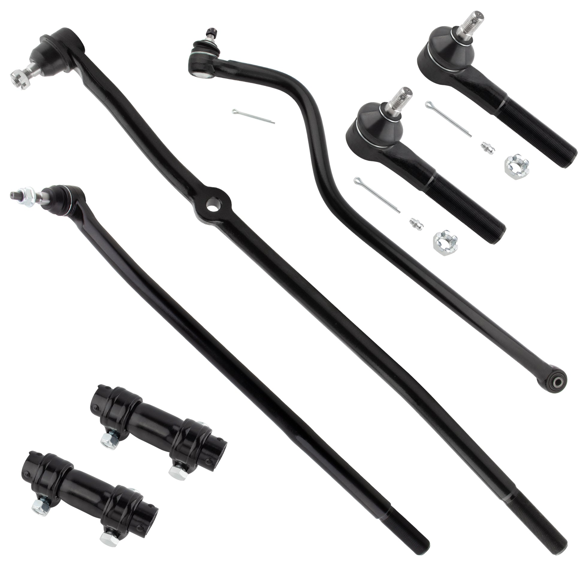 BOXI 7pc Front Inner and Outer Tie Rod Track Bar Drag Link Kit Fits for Dodge Ram 1500