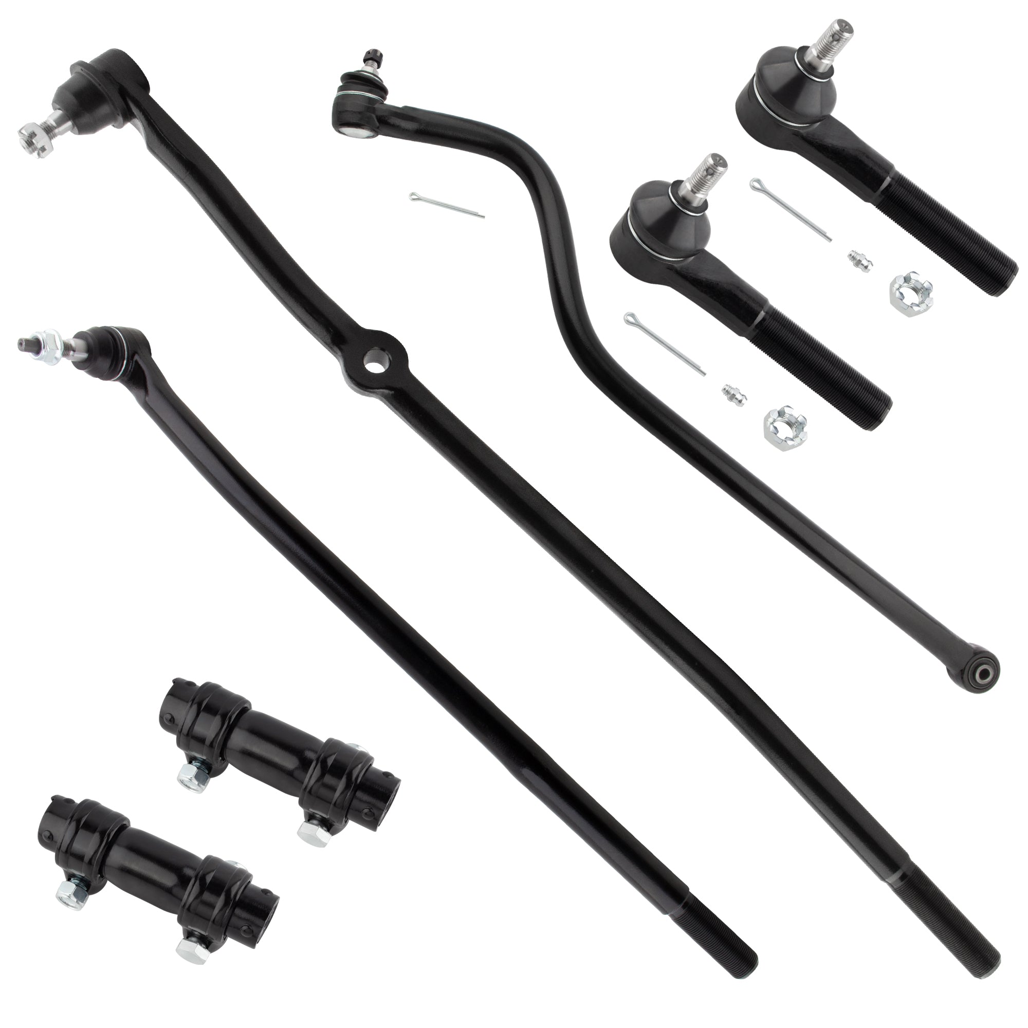 BOXI 7pc Front Inner and Outer Tie Rod Track Bar Drag Link Kit Fits for Dodge Ram 1500