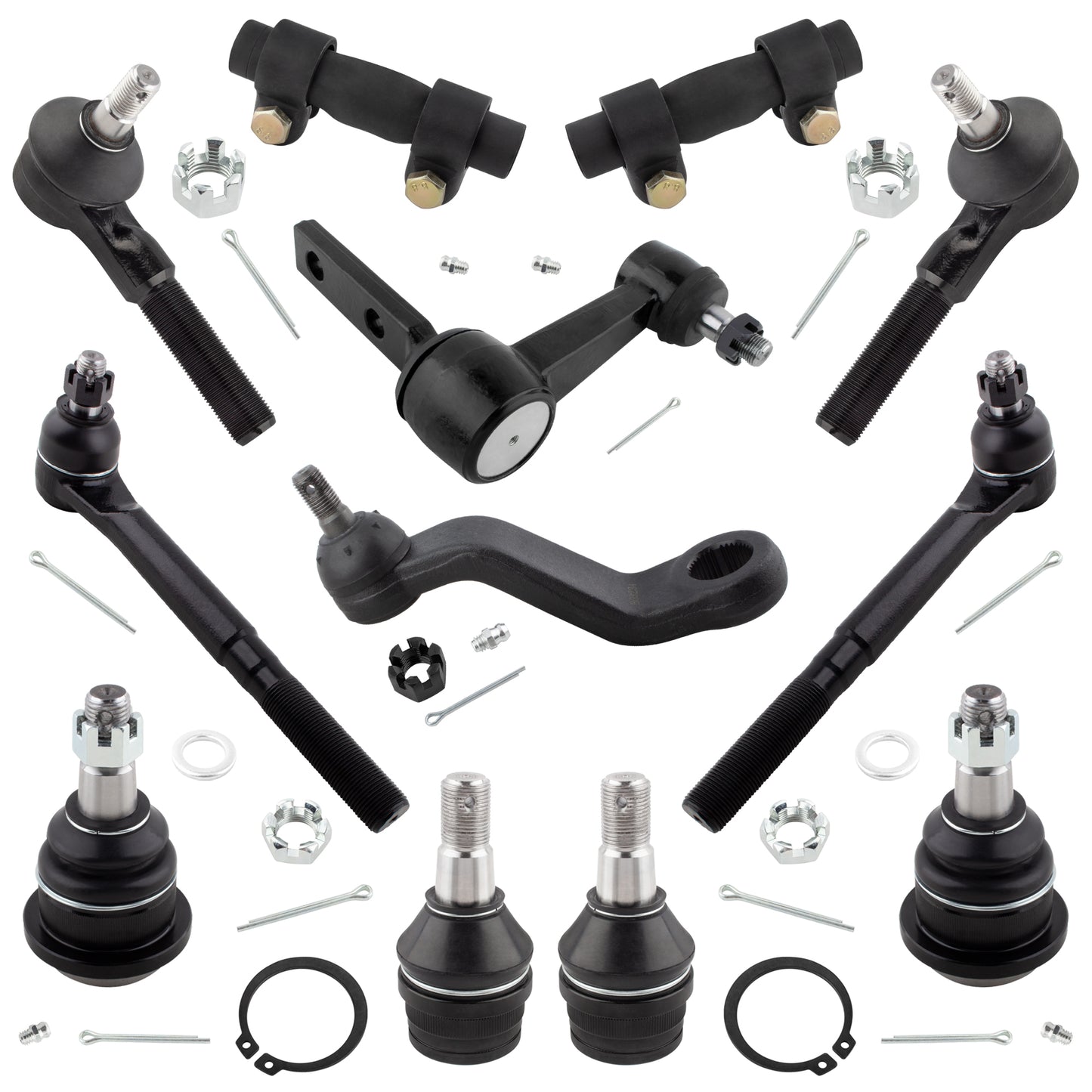BOXI (Set of 12) K7225 K7238 K7206 K7269 ES2080 ES3171 ES3172 Tie Rod Pitman Idler Arms Ball Joints