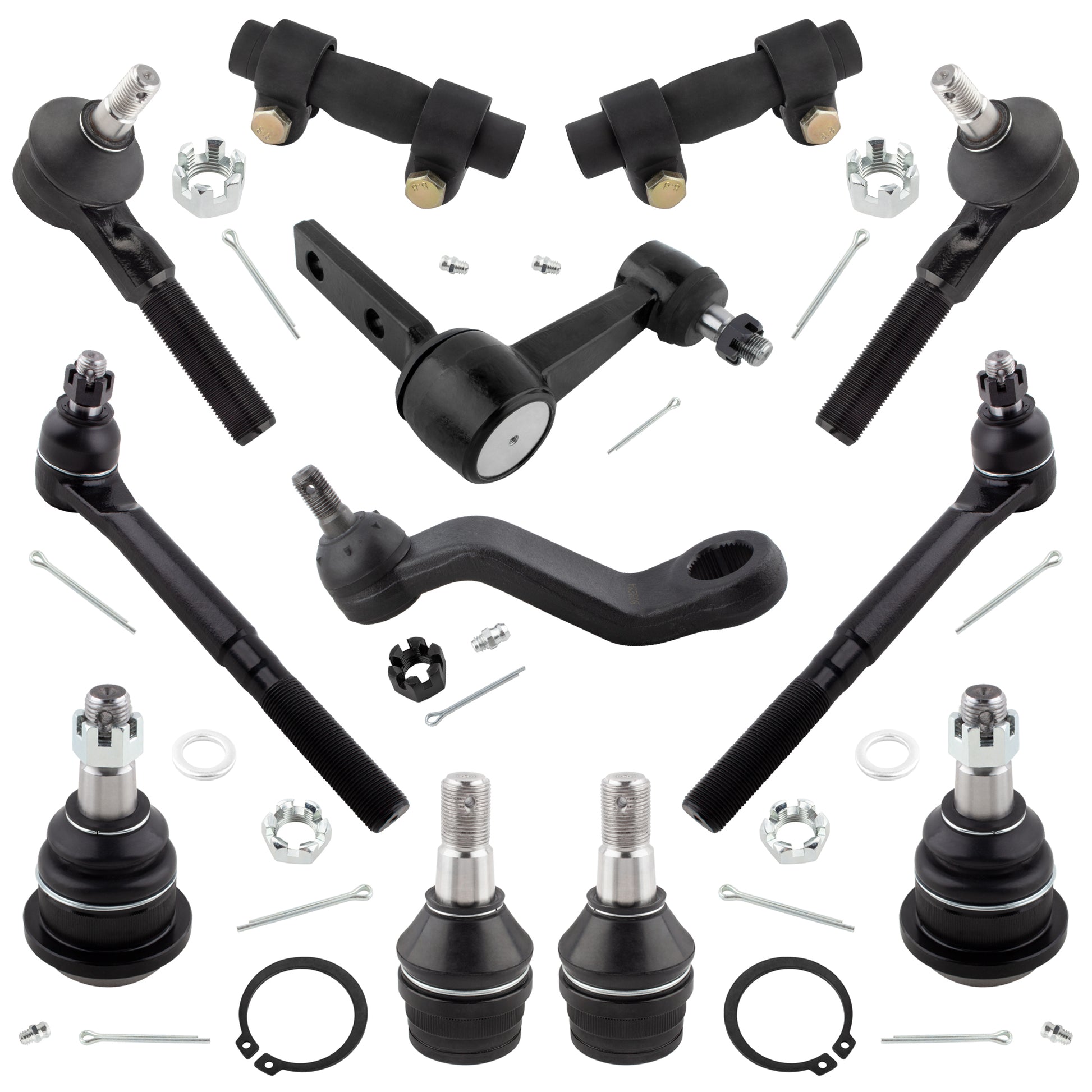 BOXI (Set of 12) K7225 K7238 K7206 K7269 ES2080 ES3171 ES3172 Tie Rod Pitman Idler Arms Ball Joints