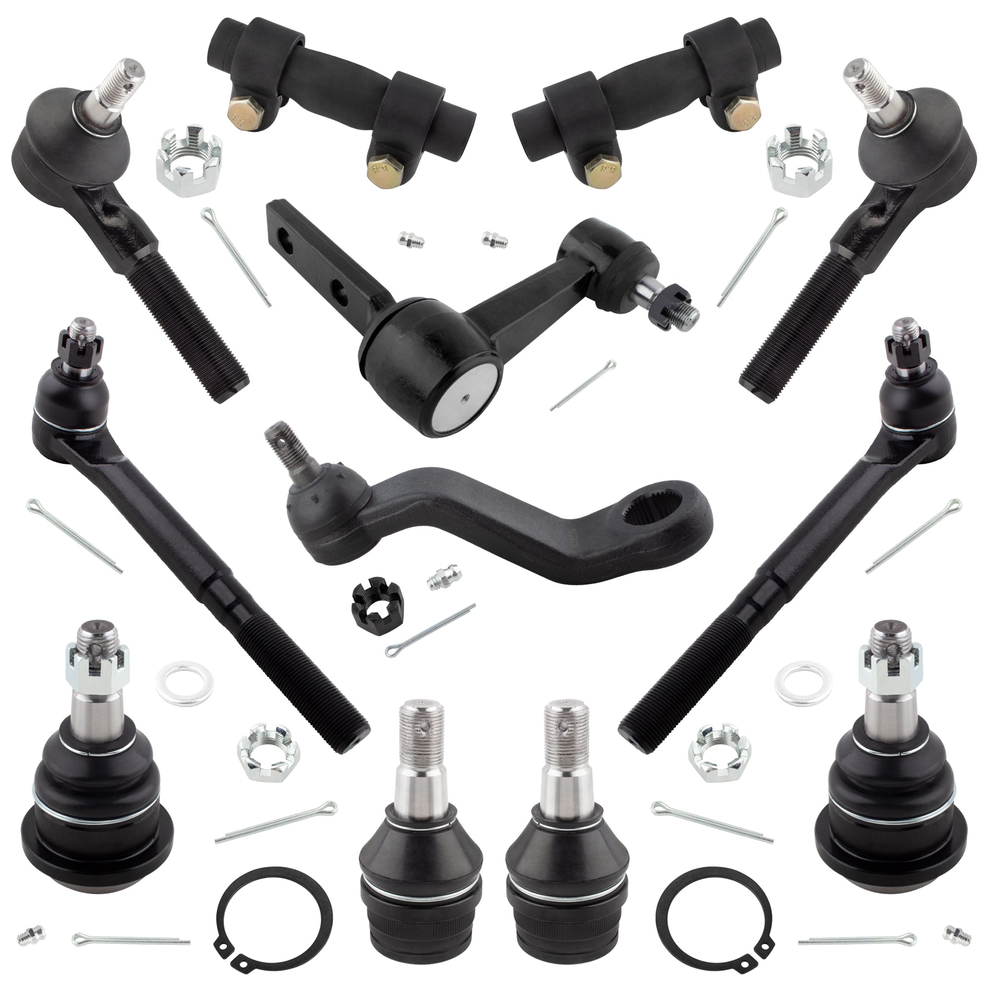 BOXI (Set of 12) K7225 K7238 K7206 K7269 ES2080 ES3171 ES3172 Tie Rod Pitman Idler Arms Ball Joints
