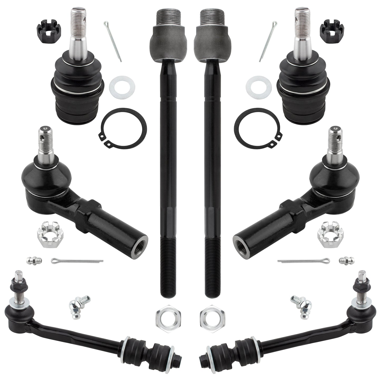 BOXI 8pc Front Ball Joints Sway Bars Tie Rods Fit for Chrysler Aspen 2007-2009