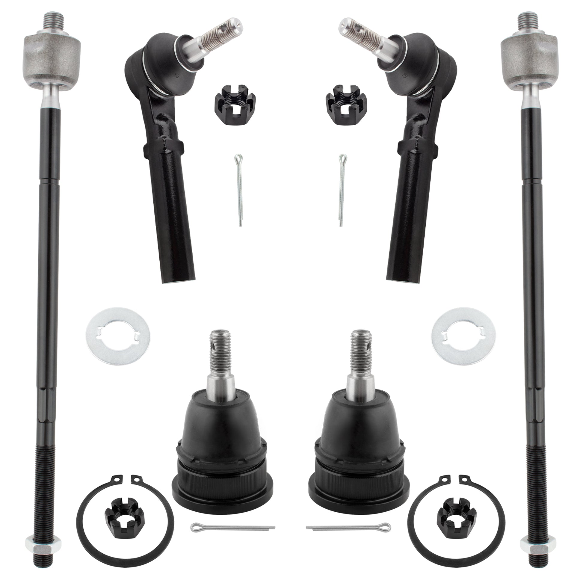 BOXI 6pc Front Inner Outer Tie Rods Ball Joints Fit for Chrysler Town & Country 2008-2010