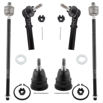 BOXI 6pc Front Inner Outer Tie Rods Ball Joints Fit for Chrysler Town & Country 2008-2010