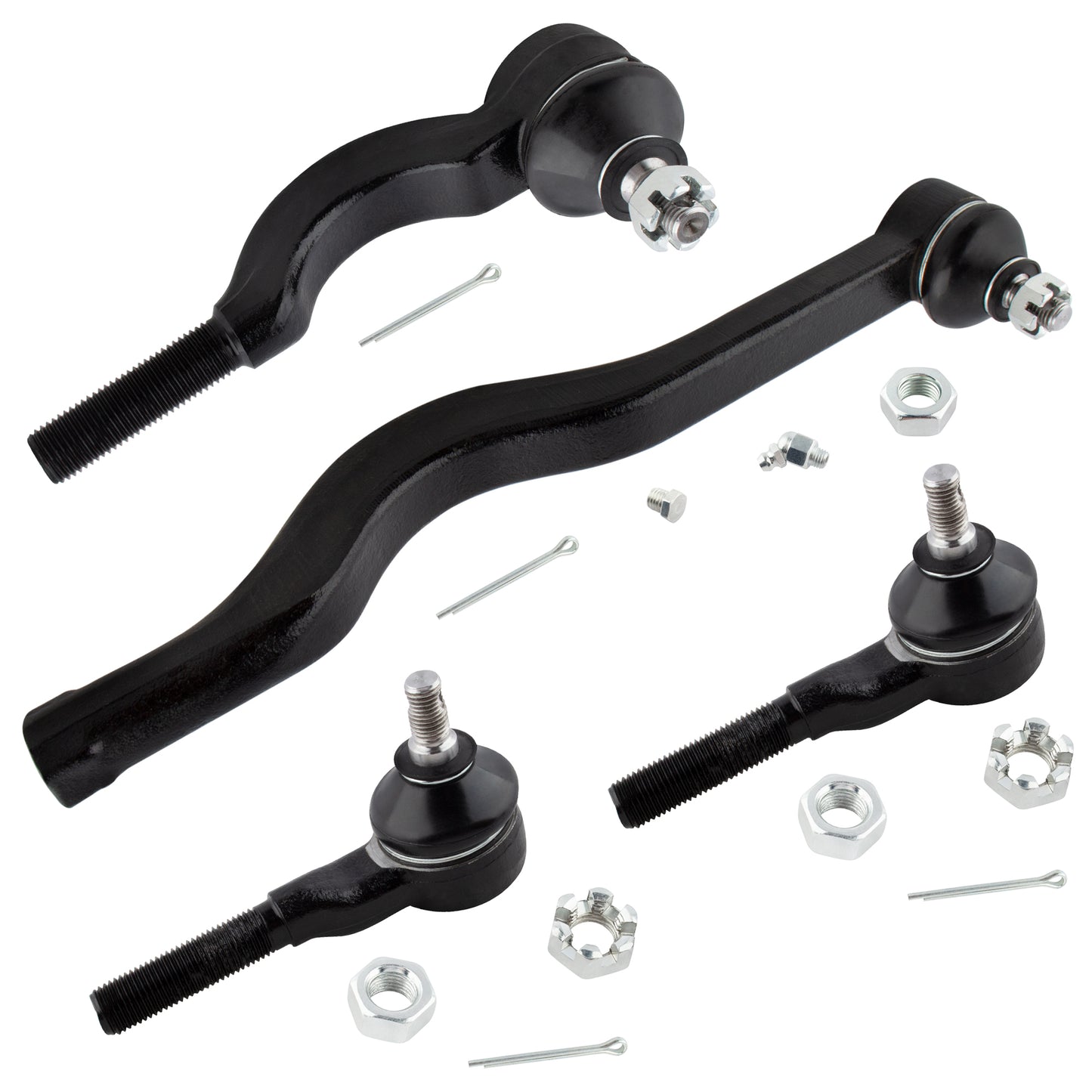 BOXI 4pc Front Inner & Outer Tie Rod End Links Fit for Dodge D50 1979-1981