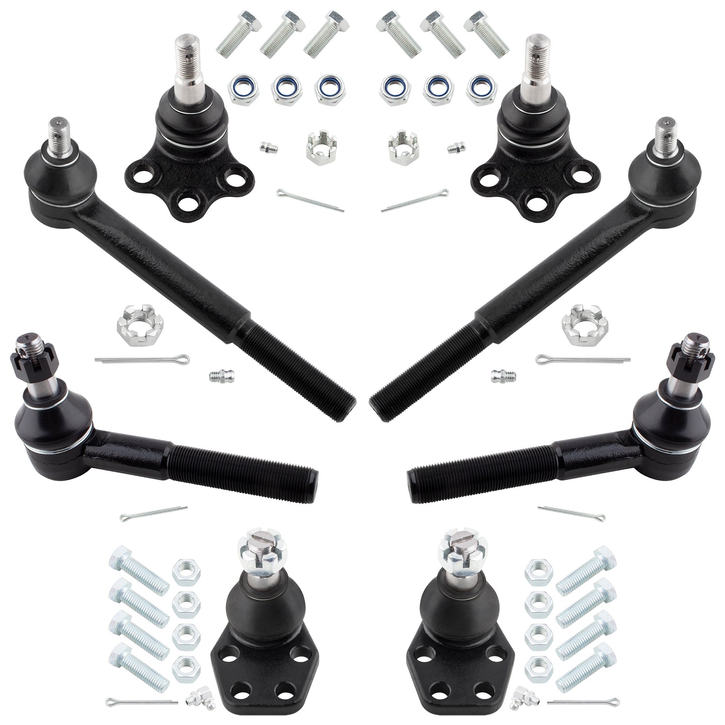 BOXI 8pc Front Tie Rods Ball Joints Fit 2000 2001 2002 for Dodge Ram 2500 Ram 3500