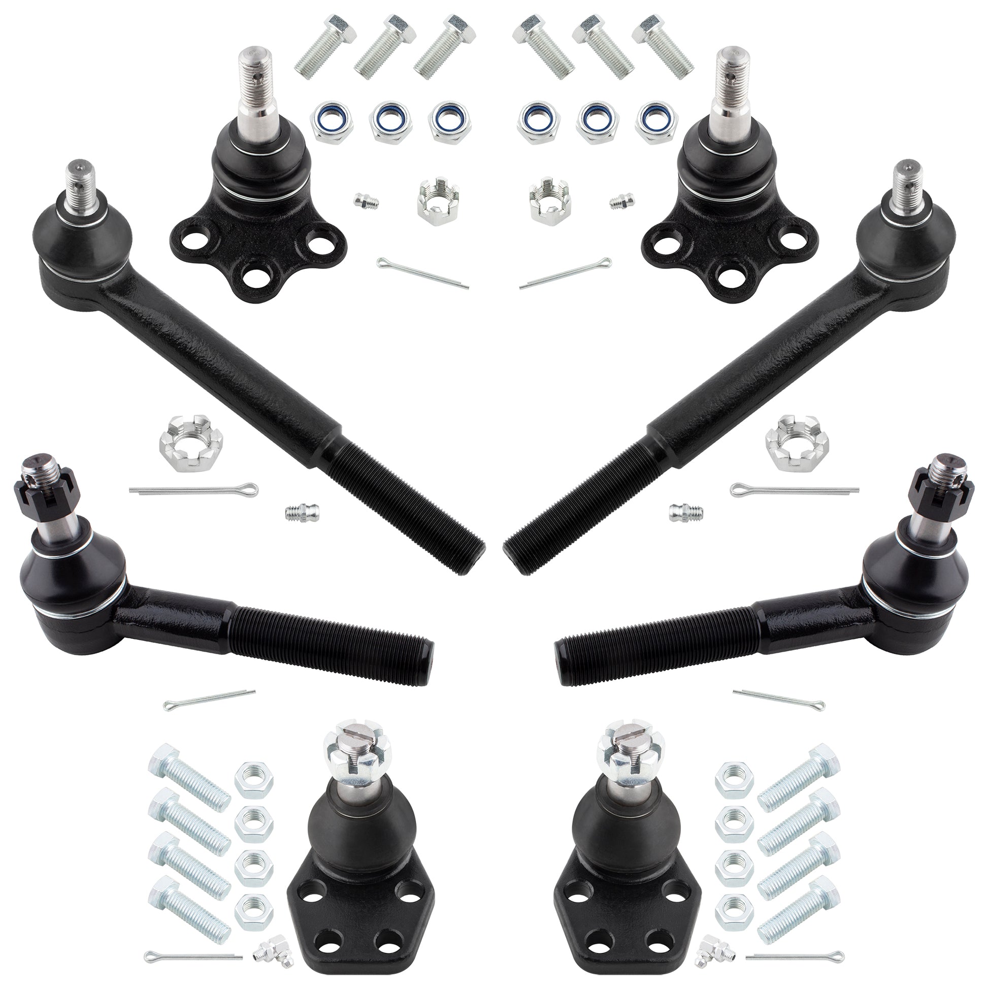 BOXI 8pc Front Tie Rods Ball Joints Fit 2000 2001 2002 for Dodge Ram 2500 Ram 3500