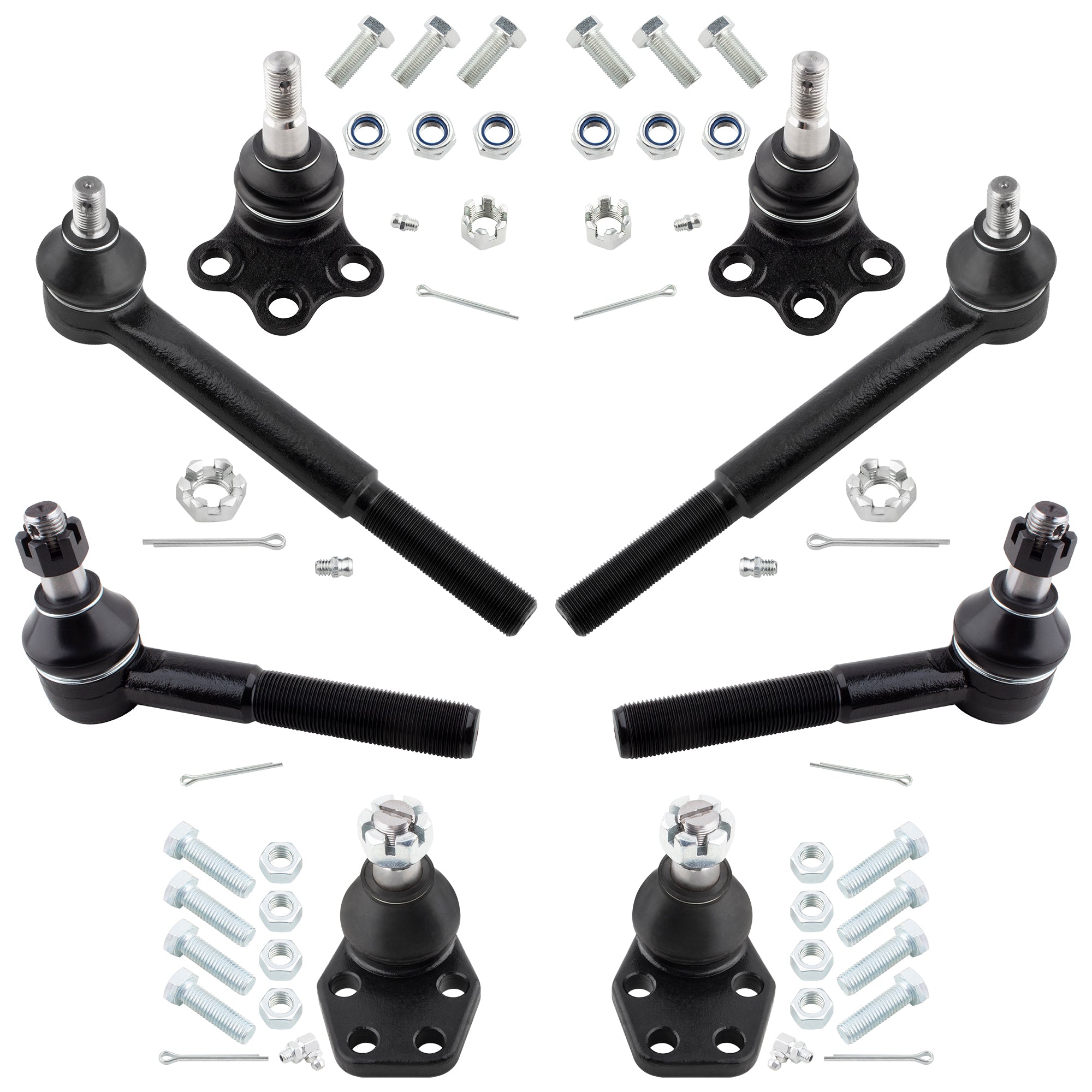 BOXI 8pc Front Tie Rods Ball Joints Fit 2000 2001 2002 for Dodge Ram 2500 Ram 3500