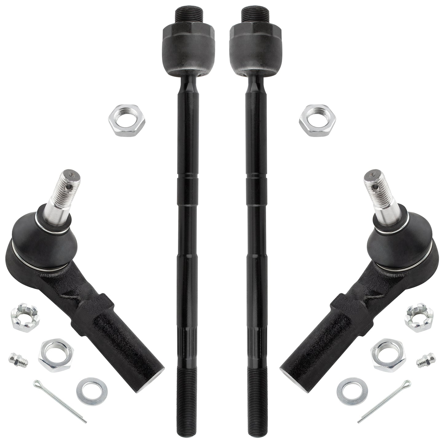 BOXI 4pc Front Inner & Outer Tie Rod Kit Fit for Dodge Ram 1500 2006-2008