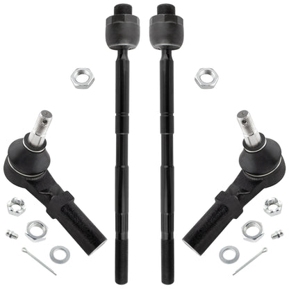 BOXI 4pc Front Inner & Outer Tie Rod Kit Fit for Dodge Ram 1500 2006-2008