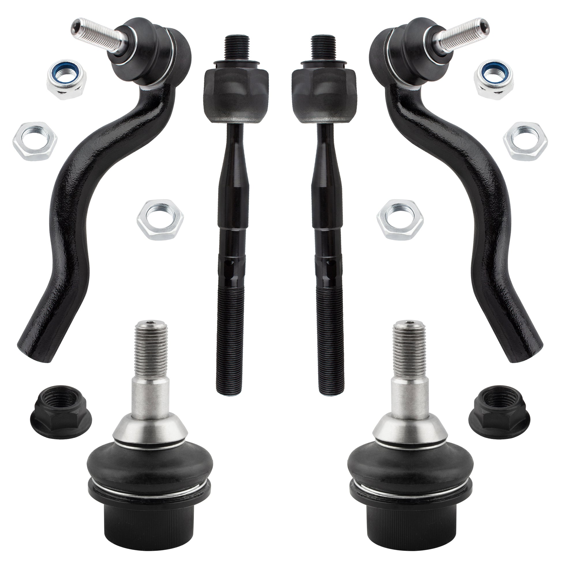 BOXI 6pc Front Lower Ball Joints + Outer Inner Tie Rod Ends Fit for Dodge Durango 2011-2015