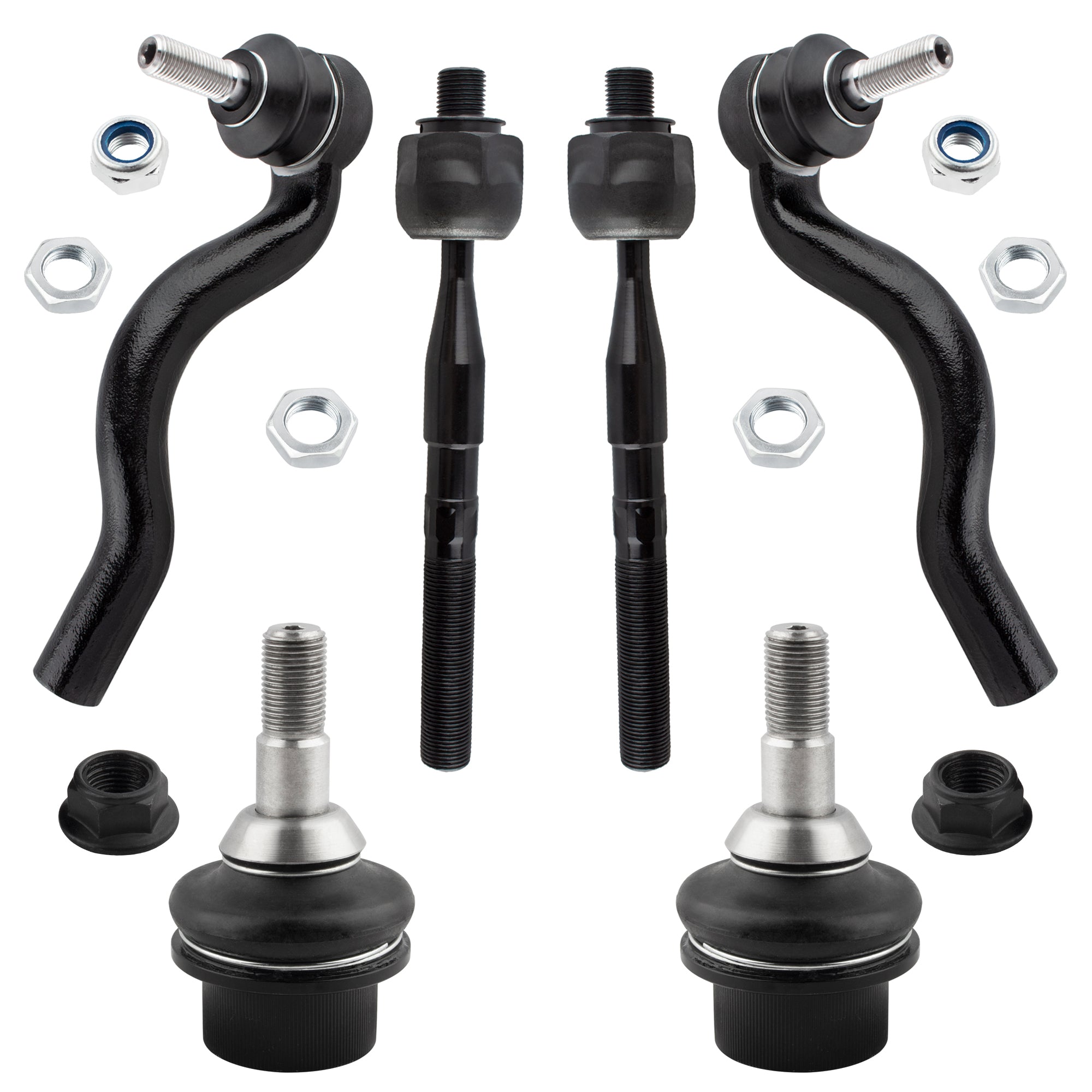 BOXI 6pc Front Lower Ball Joints + Outer Inner Tie Rod Ends Fit for Dodge Durango 2011-2015