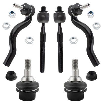 BOXI 6pc Front Lower Ball Joints + Outer Inner Tie Rod Ends Fit for Dodge Durango 2011-2015