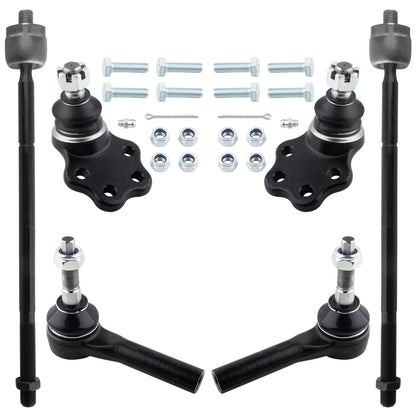 BOXI (Set of 6) K7393 ES3571 EV406 Front Lower Ball Joints + Inner & Outer Tie Rods Kit Fits