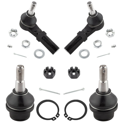 BOXI (2) Front Outer Tie Rods + (2) Front Lower Ball Joints Fit for Dodge Ram 1500 2002 2003 2004