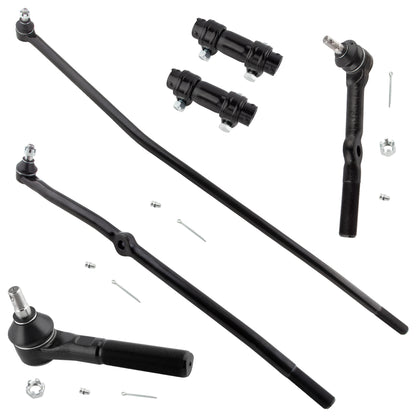 BOXI 6pc Front Inner & Outer Tie Rods + Adjusting Sleeves Kit Fit for Dodge Ram 1500 2500 1994-1997
