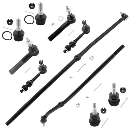 BOXI 10pc Front Ball Joints Tie Rods Sway Bars Kit Fits for Dodge Ram 1500 2000-2001