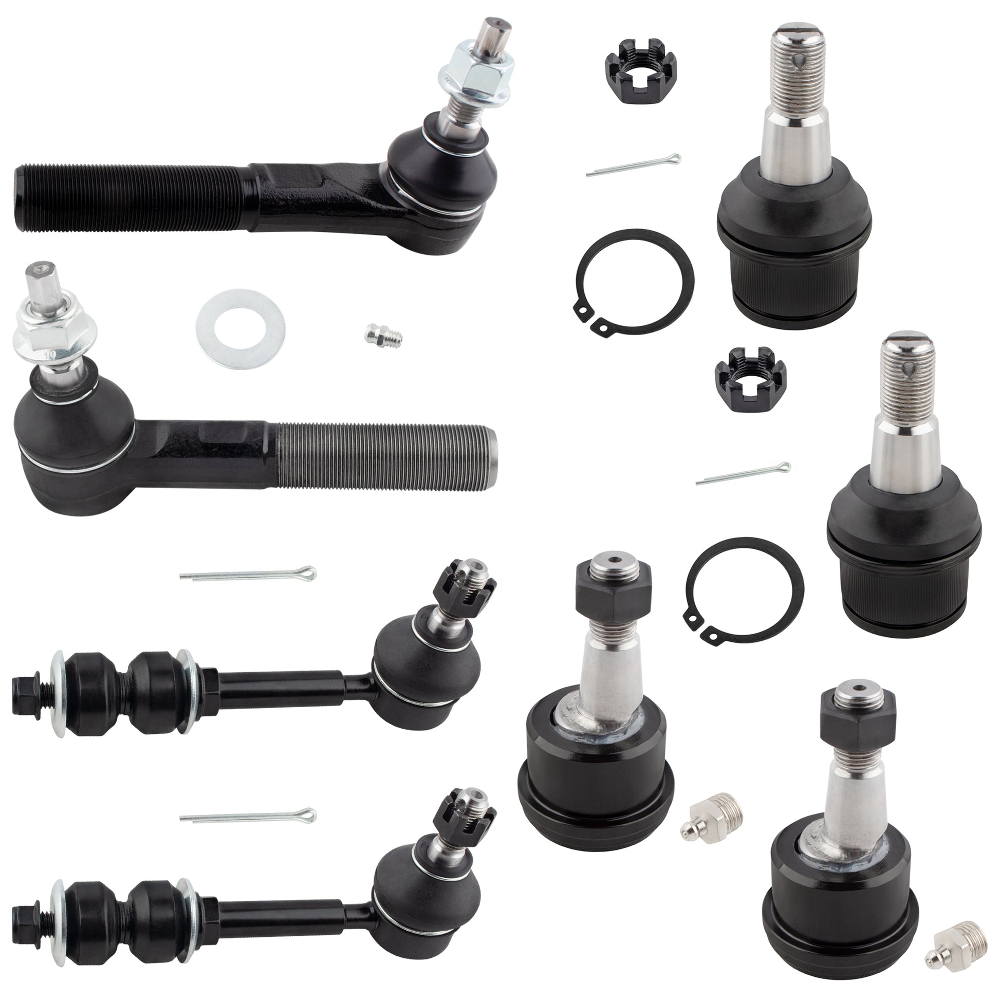 BOXI 8pc Front Ball Joints Sway Bars Tie Rods Fits for Dodge Ram 2500