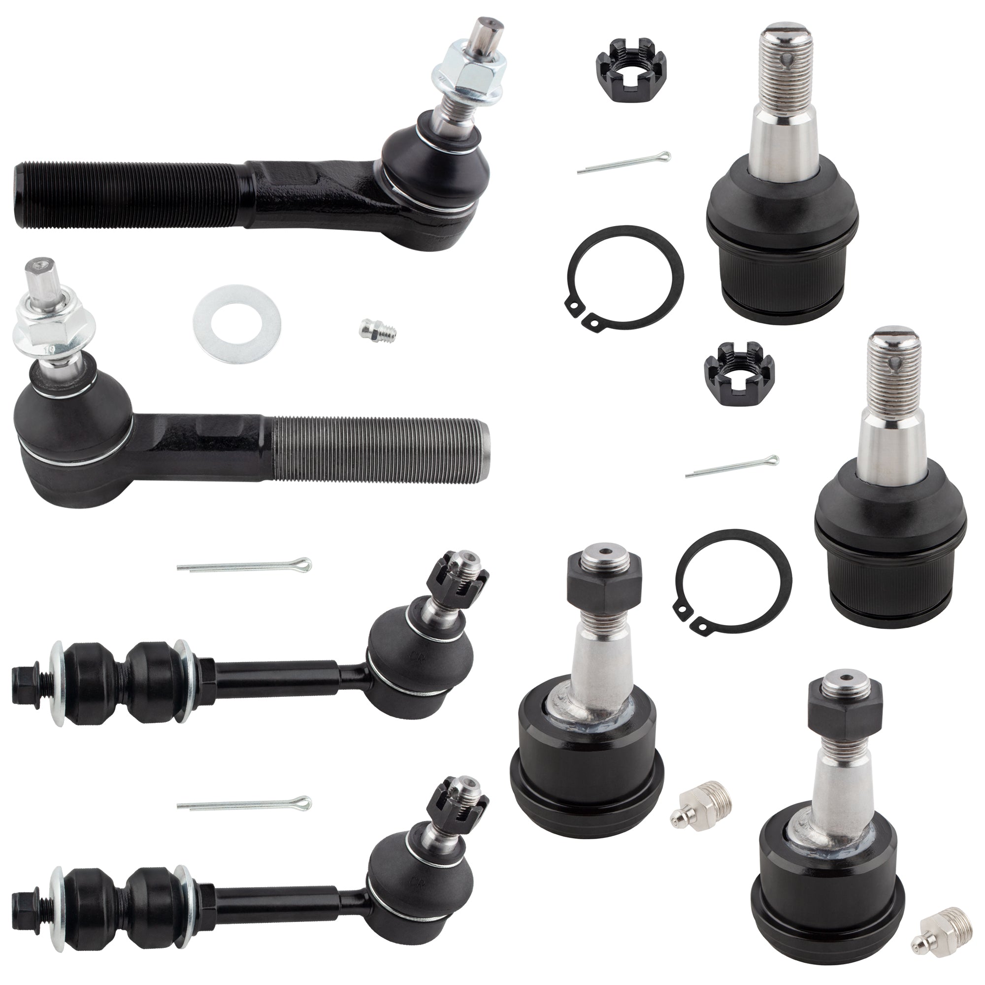 BOXI 8pc Front Ball Joints Sway Bars Tie Rods Fits for Dodge Ram 2500