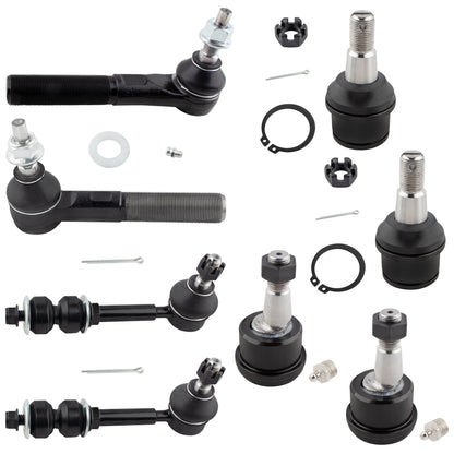 BOXI 8pc Front Ball Joints Sway Bars Tie Rods Fits for Dodge Ram 2500
