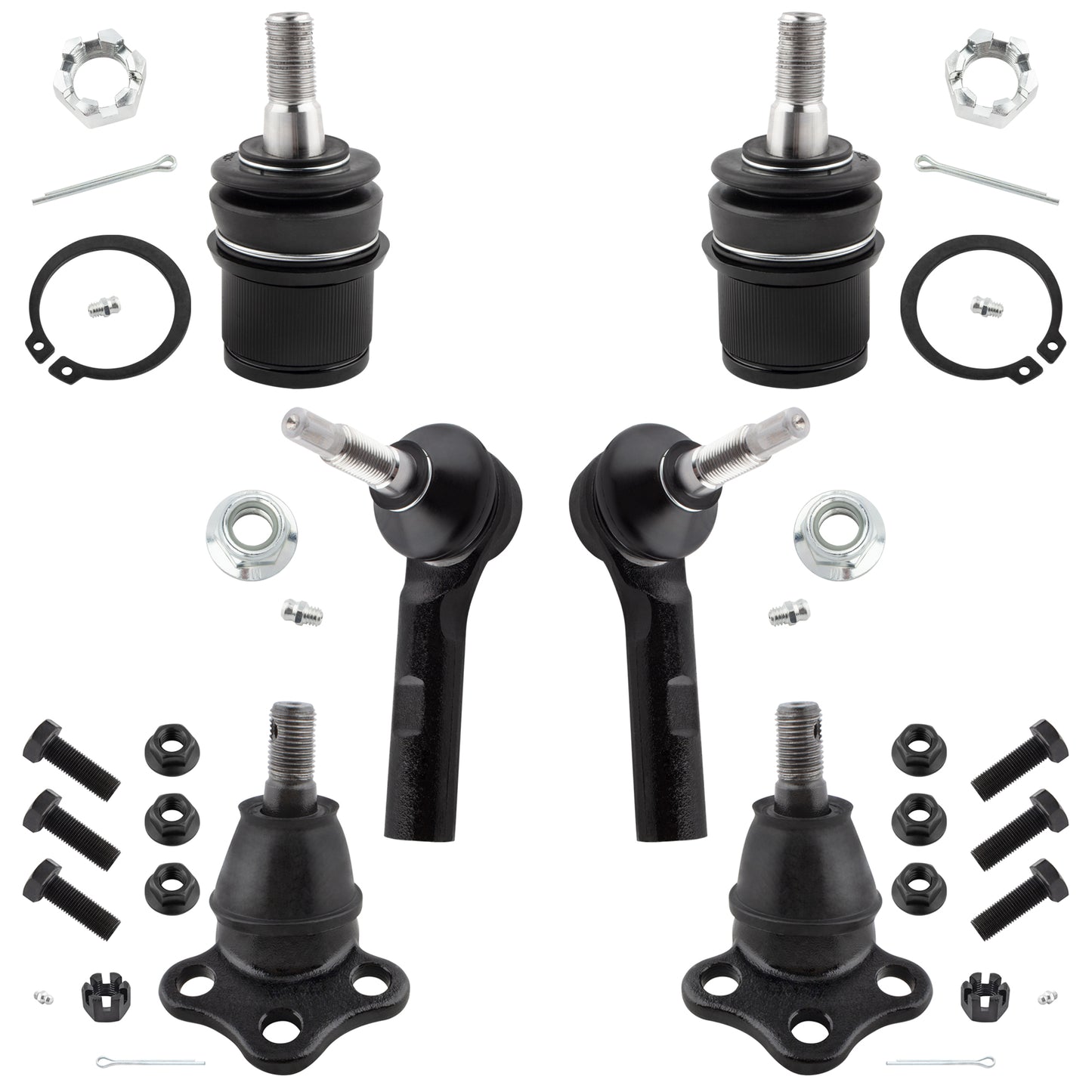 BOXI 6pc Front Tie Rod Ends Ball Joints Fit for Dodge Dakota 2000-2004 4WD