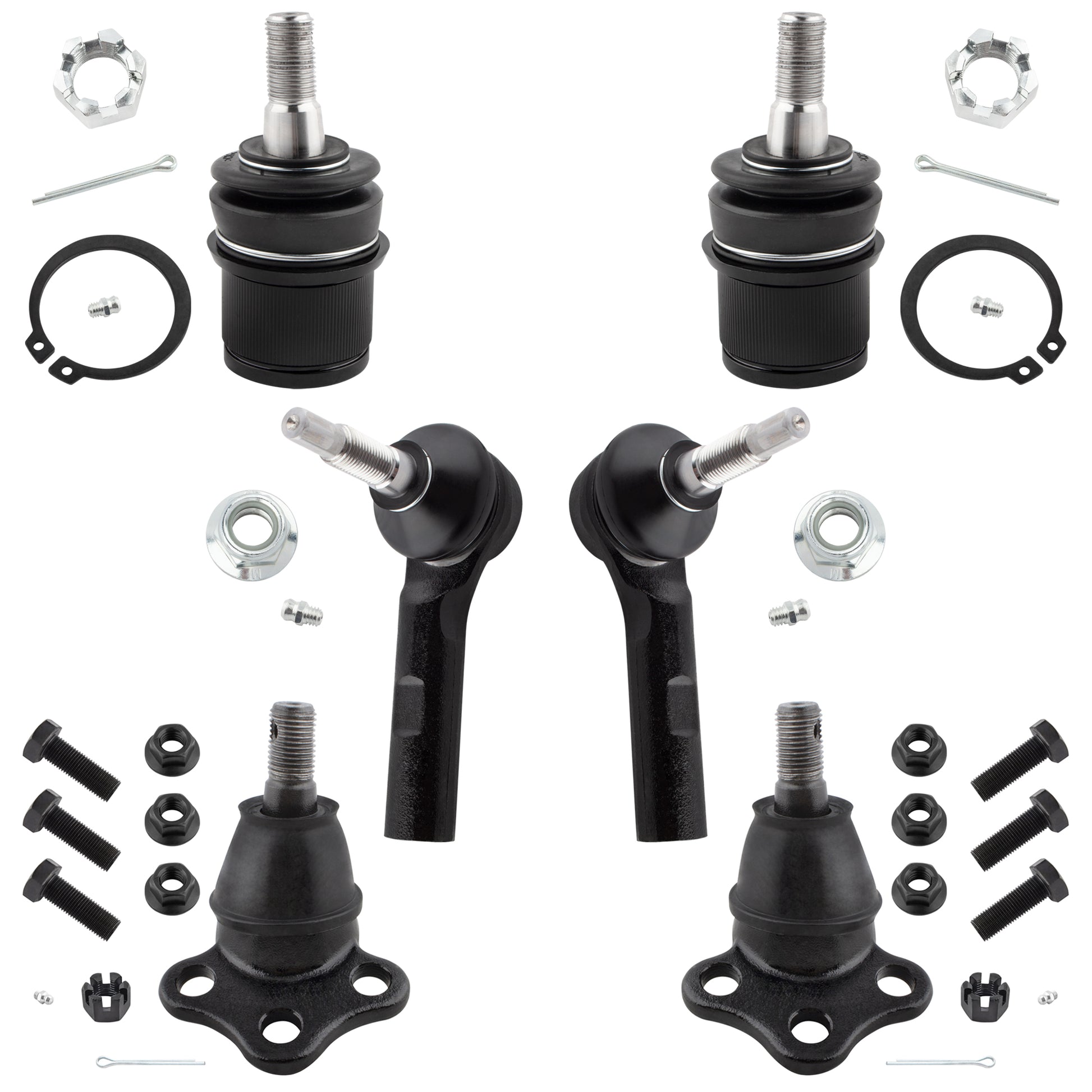 BOXI 6pc Front Tie Rod Ends Ball Joints Fit for Dodge Dakota 2000-2004 4WD
