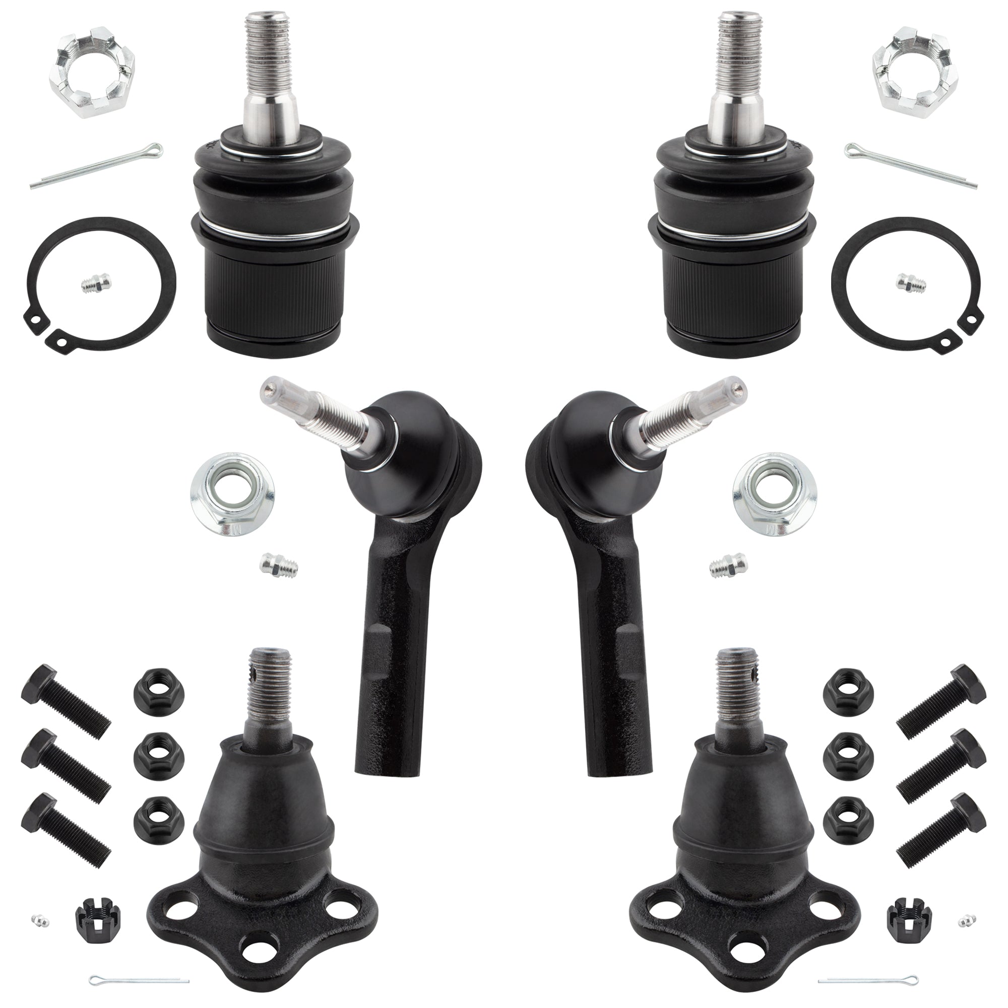 BOXI 6pc Front Tie Rod Ends Ball Joints Fit for Dodge Dakota 2000-2004 4WD