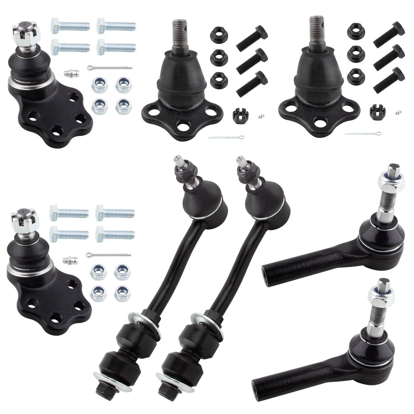 BOXI 8pc Front Ball Joints Outer Tierods Swaybars Fit for Dodge Dakota 2000-2004