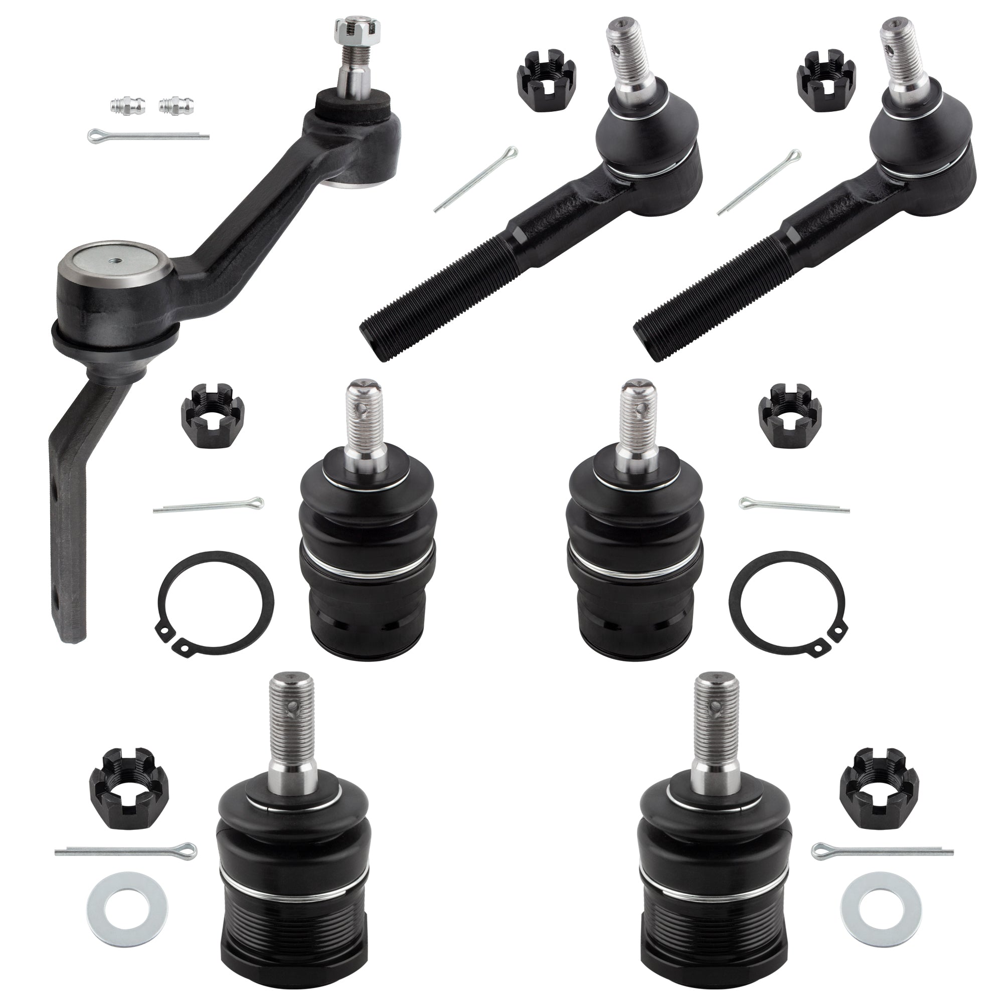 BOXI 7pc Front Ball Joints Tie Rods Idler Arm Fit for Dodge Dakota 1991 1992 1993 1994 1995 1996