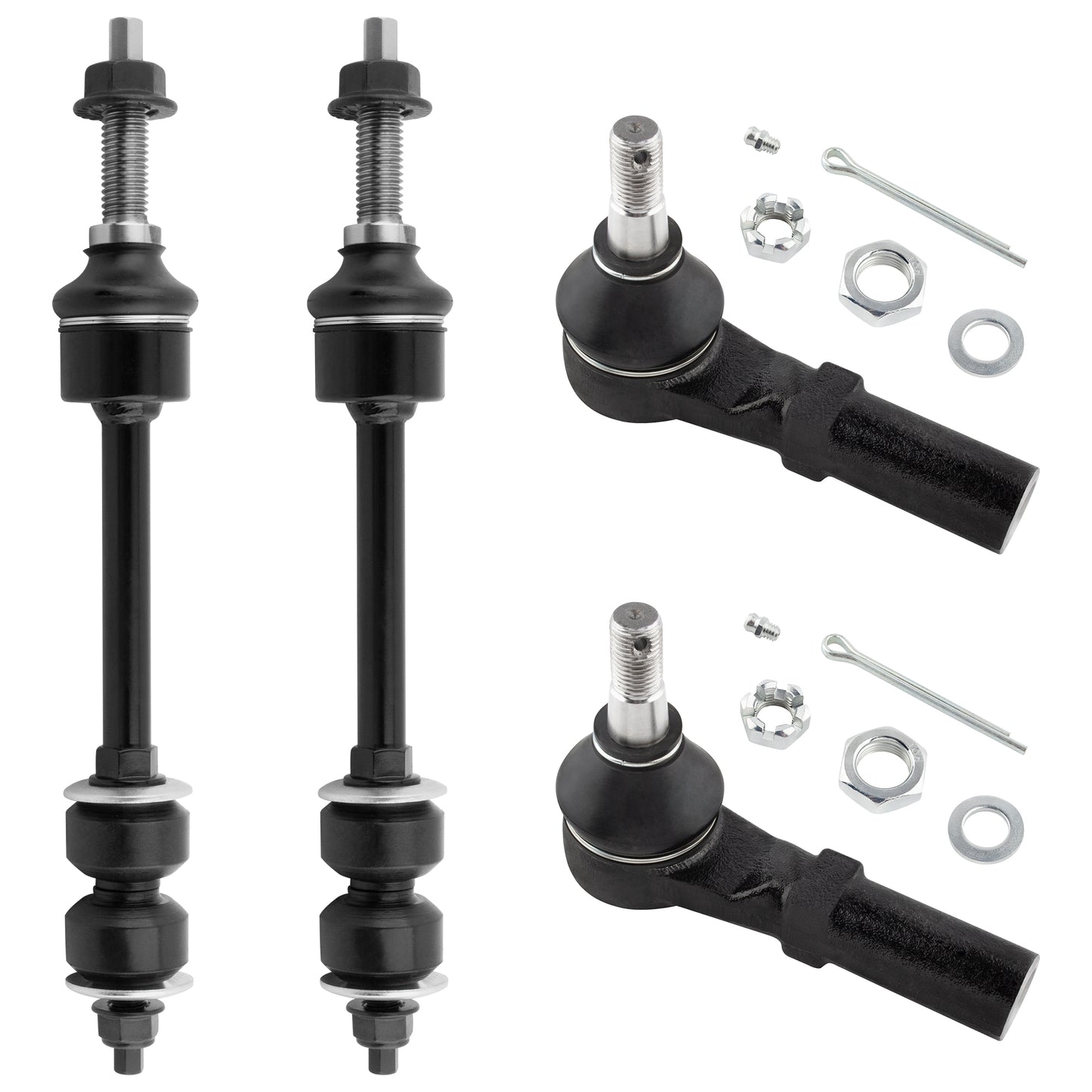 BOXI 4pc Front Tie Rods Sway Bars Fit for Ram 2500