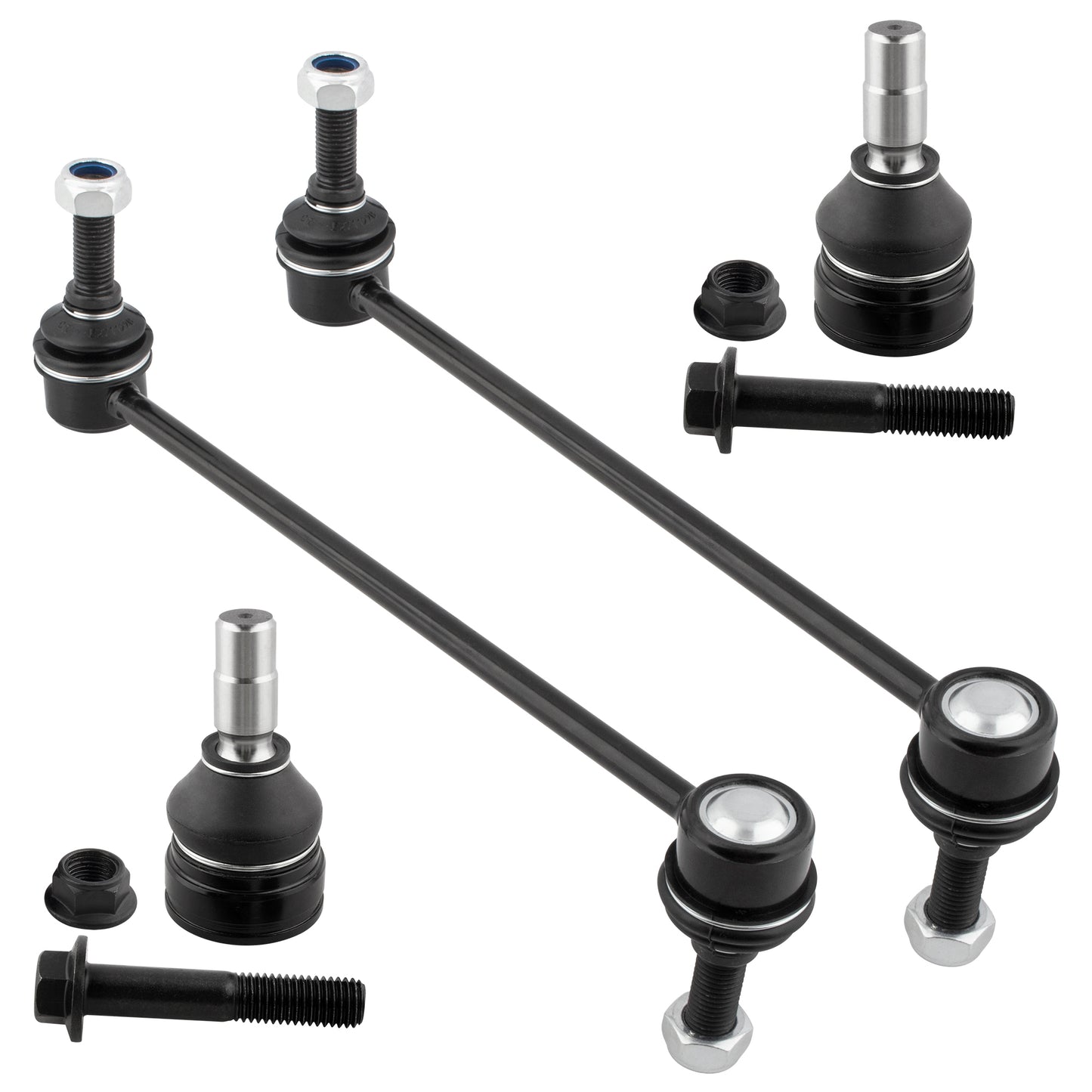 BOXI (Set of 4) Front Stabilizer Sway Bar End Links + Front Lower Ball Joints Kit Front Driver
