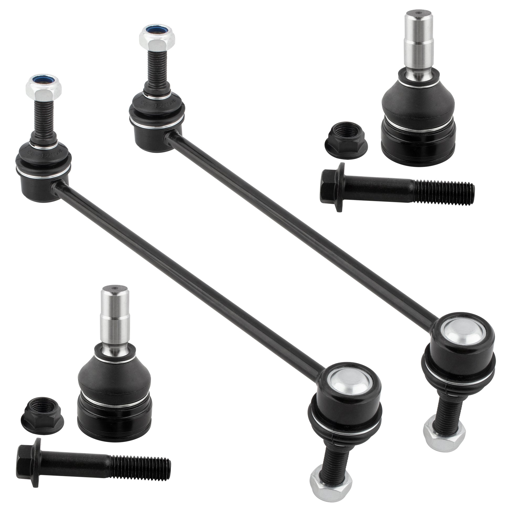 BOXI (Set of 4) Front Stabilizer Sway Bar End Links + Front Lower Ball Joints Kit Front Driver