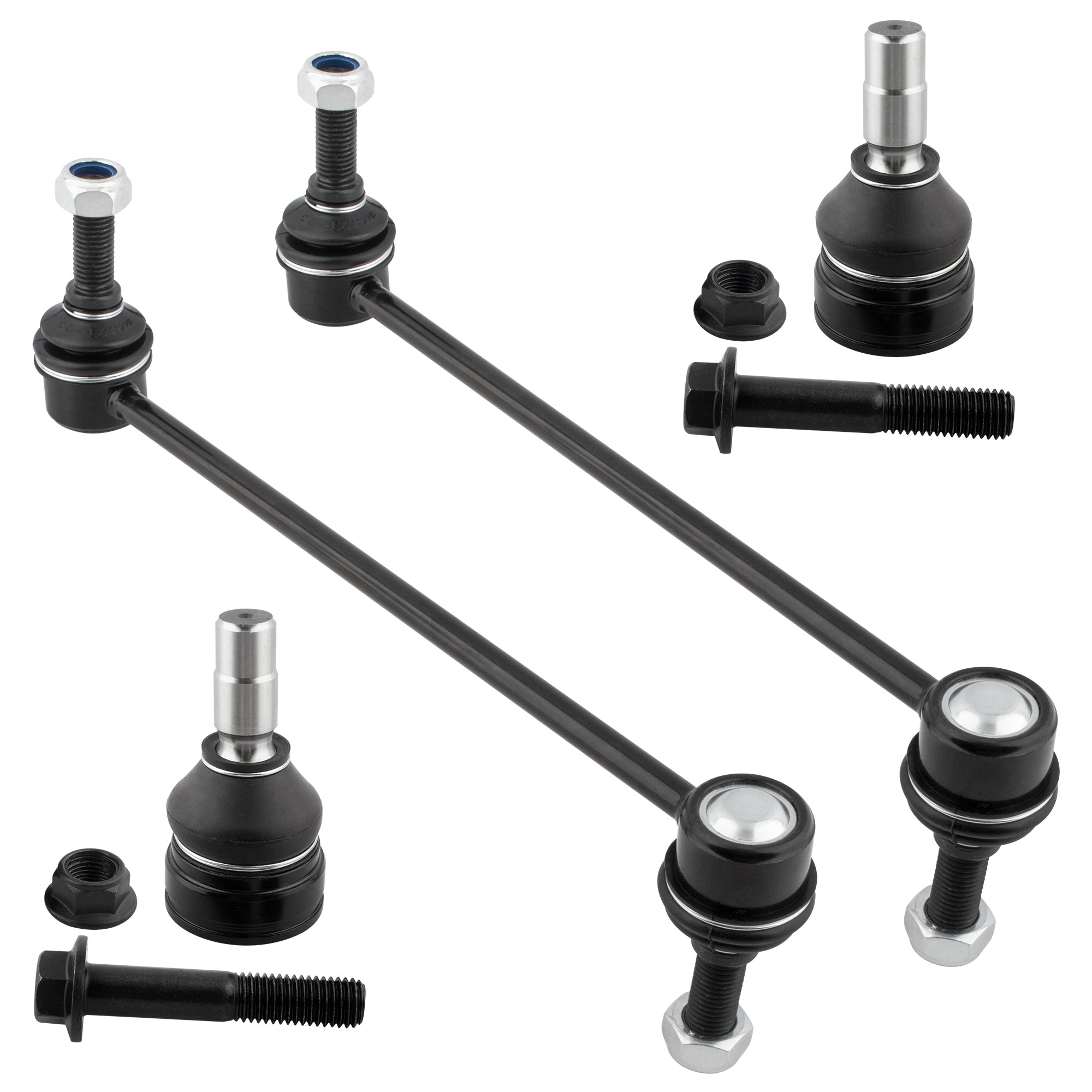 BOXI (Set of 4) Front Stabilizer Sway Bar End Links + Front Lower Ball Joints Kit Front Driver