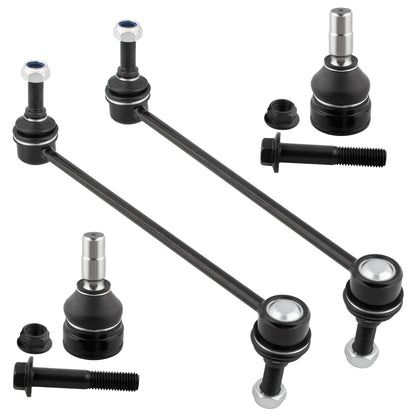 BOXI (Set of 4) Front Stabilizer Sway Bar End Links + Front Lower Ball Joints Kit Front Driver