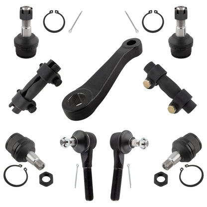 BOXI 9pcs Front Upper Lower Ball Joints Outer Tie Rods Adjusting Sleeve Pitman Arm Kit Fit for Ford