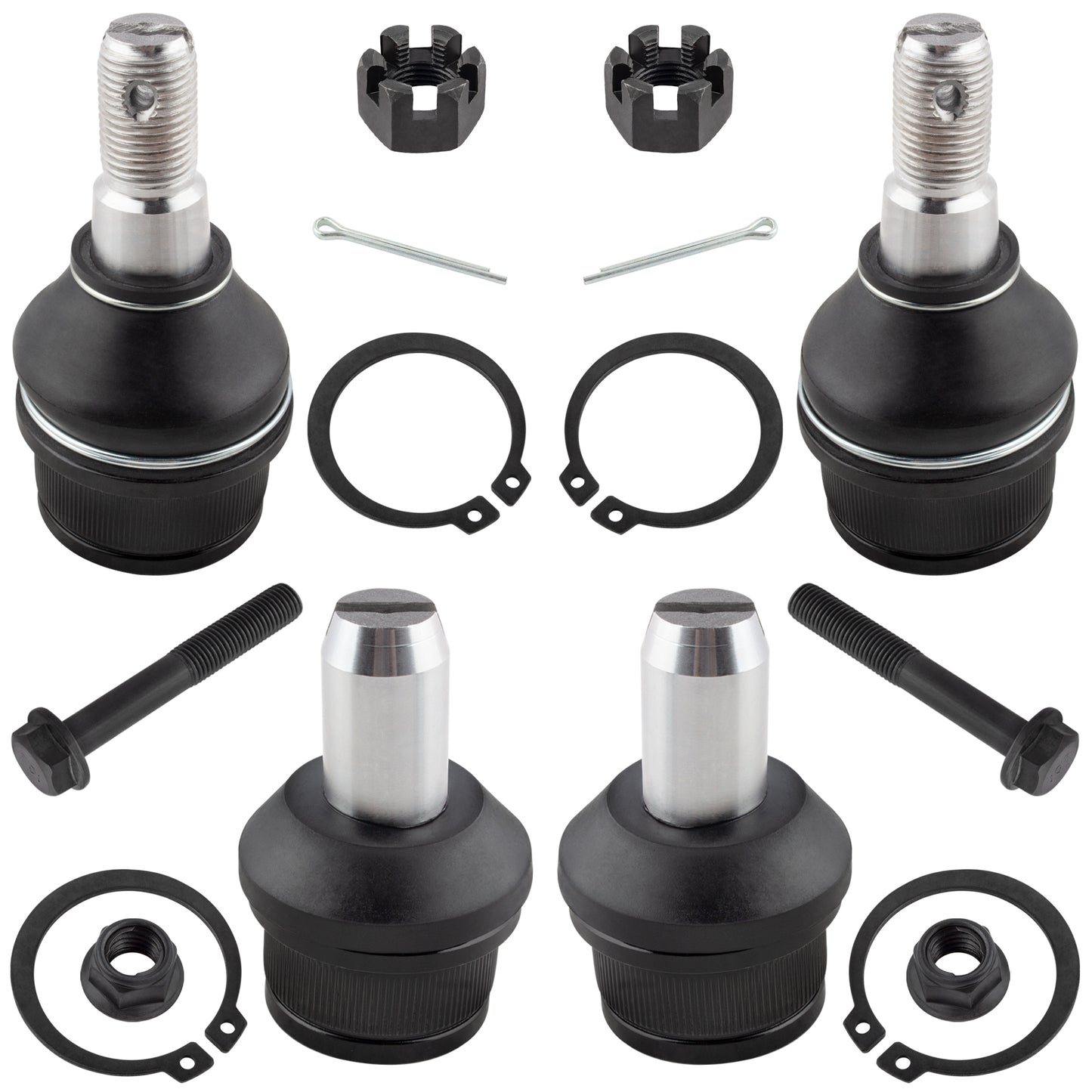 BOXI 4pcs Front Suspension Upper and Lower Ball Joint Kit Fit for Ford Bronco II 1989-1990