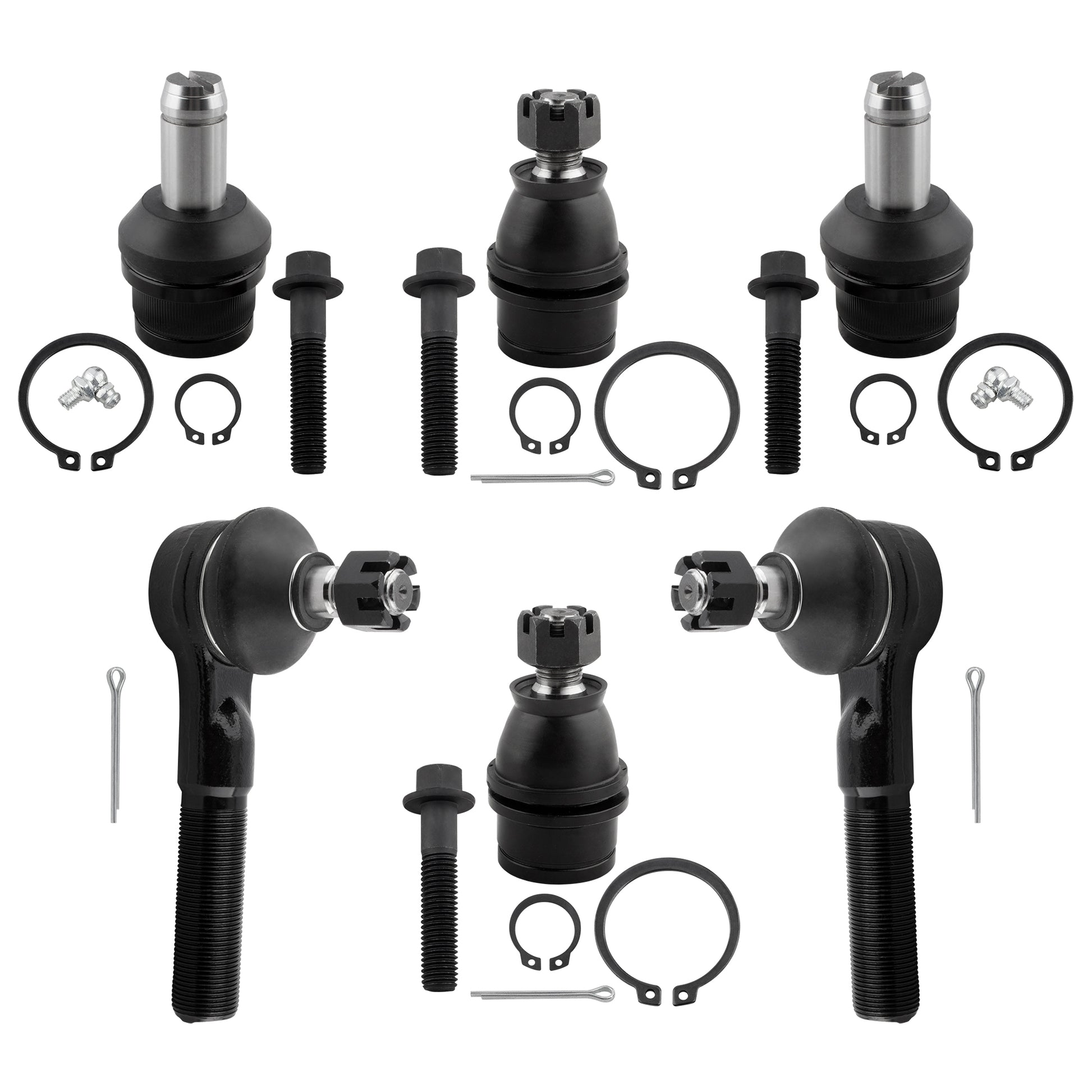 BOXI 6pcs Front Upper Lower Ball Joints Outer Tie rod Fit for Ford Explorer 1993-94