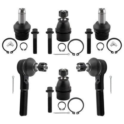 BOXI 6pcs Front Upper Lower Ball Joints Outer Tie rod Fit for Ford Explorer 1993-94