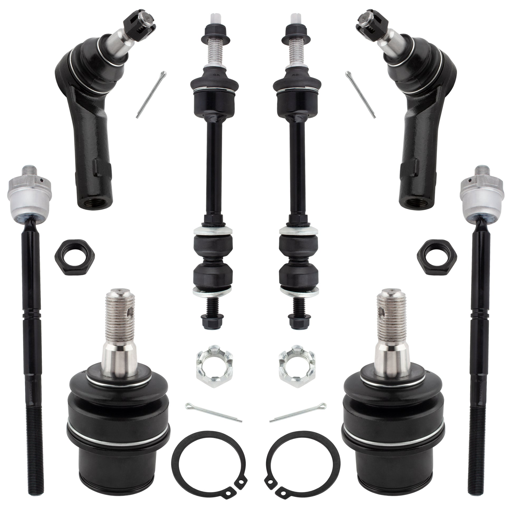 BOXI 8pcs Front Tie Rod Lower Ball Joints Sway Bar Links Fit for Ford F-150 2005-2008