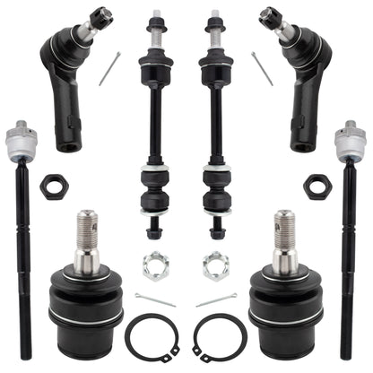 BOXI 8pcs Front Tie Rod Lower Ball Joints Sway Bar Links Fit for Ford F-150 2005-2008